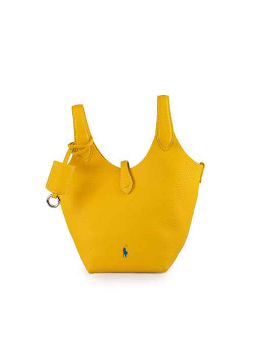 Borsa Tote piccola in pelle giallo con ricamo Polo Pony POLO RALPH LAUREN | 428944657005